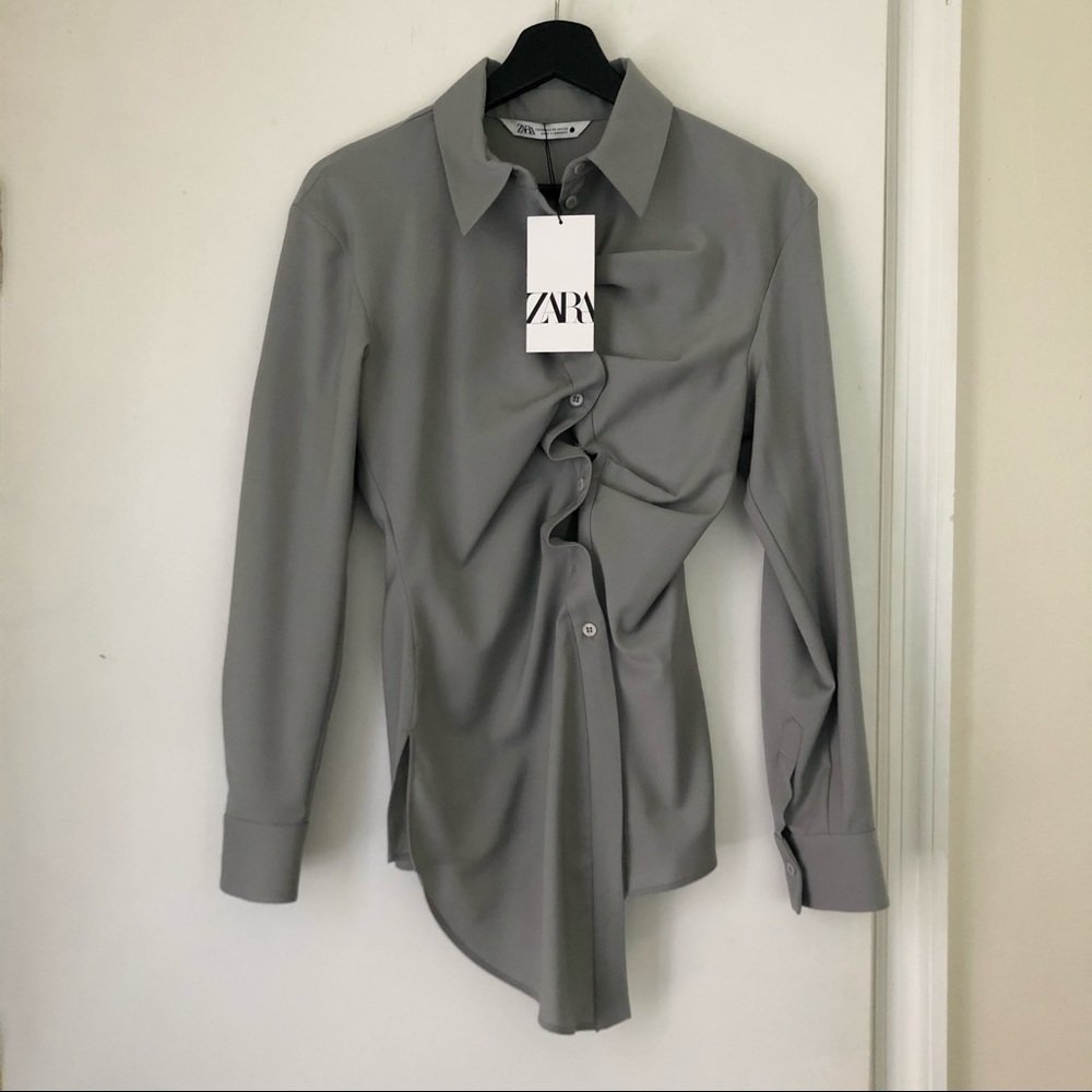 Zara Limited Edition Ruched Shirt - Picture 8 of 15